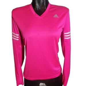 Adidas Hot Pink Running Climalite Long Sleeve Top M